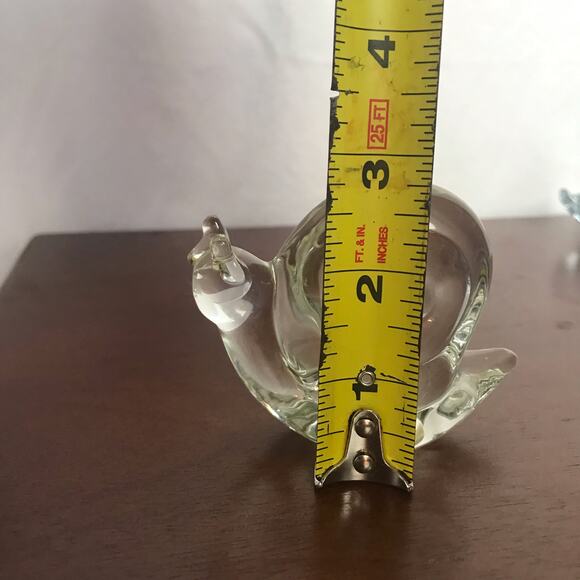 Bundle Of 2 VTG Animal Clear Art Glass Pieces Swan & Snail Napcoware Paperweight - Picture 8 of 12
